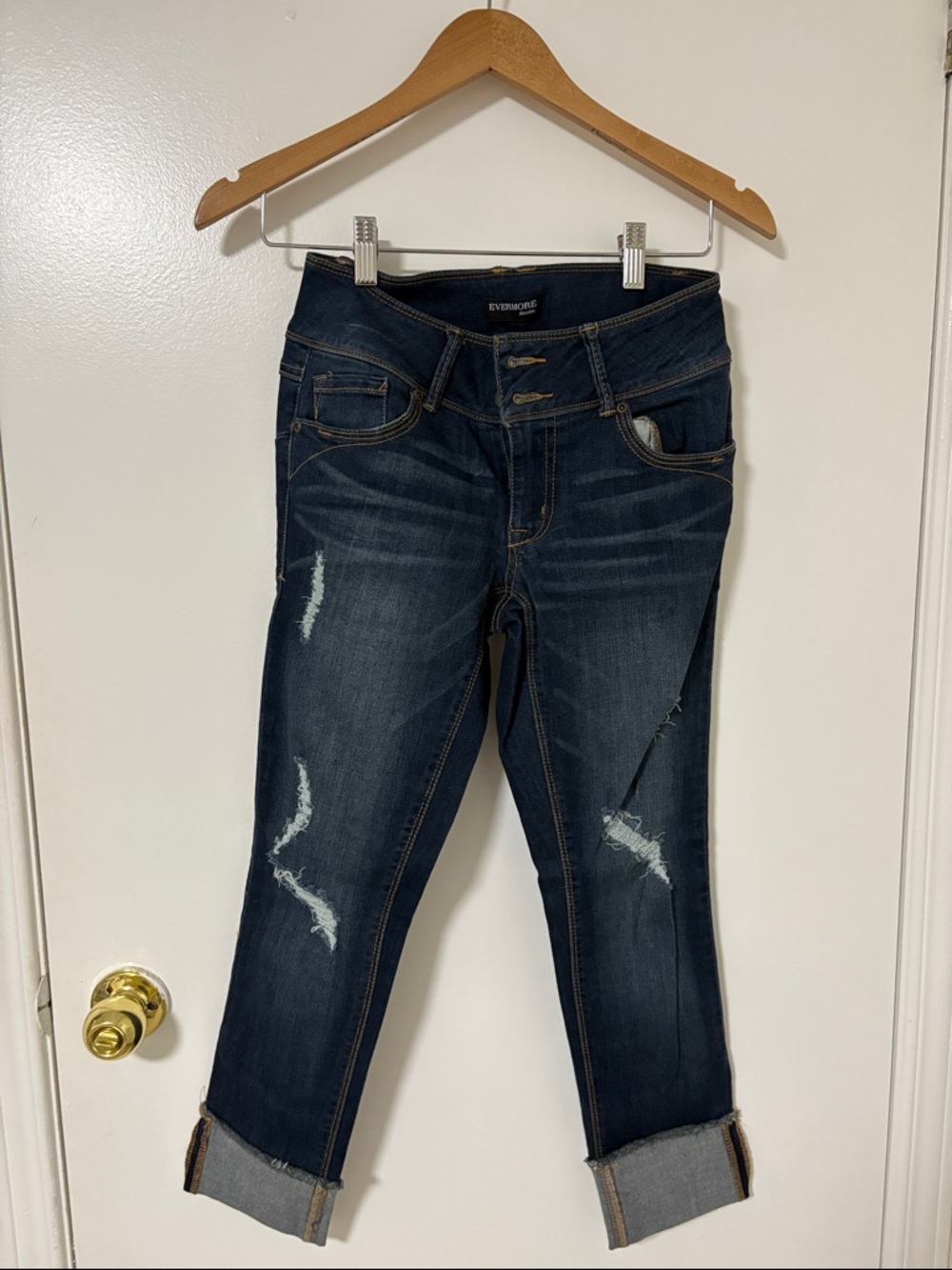 Marshalls Dark Blue Distressed Boyfriend Jeans